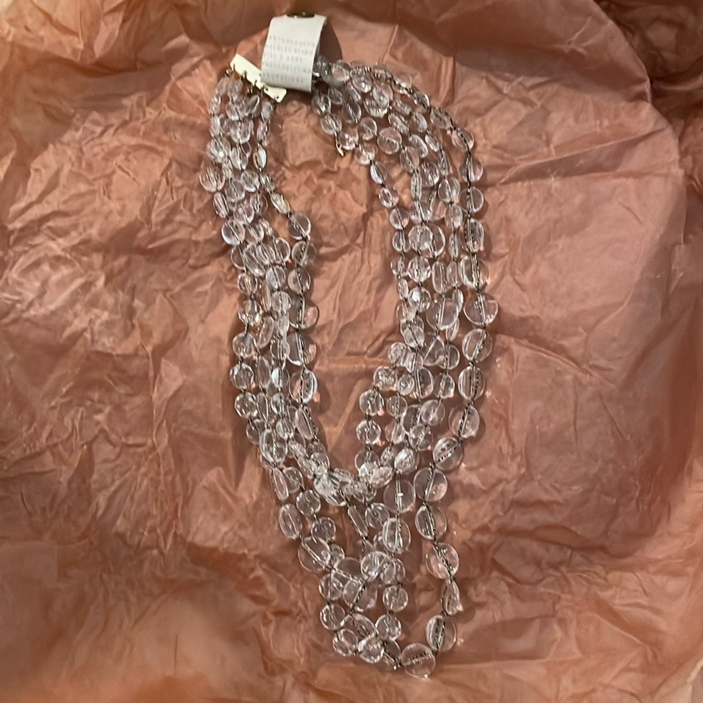 NWT- anthropology extended chain plastic bead multi layer necklace!